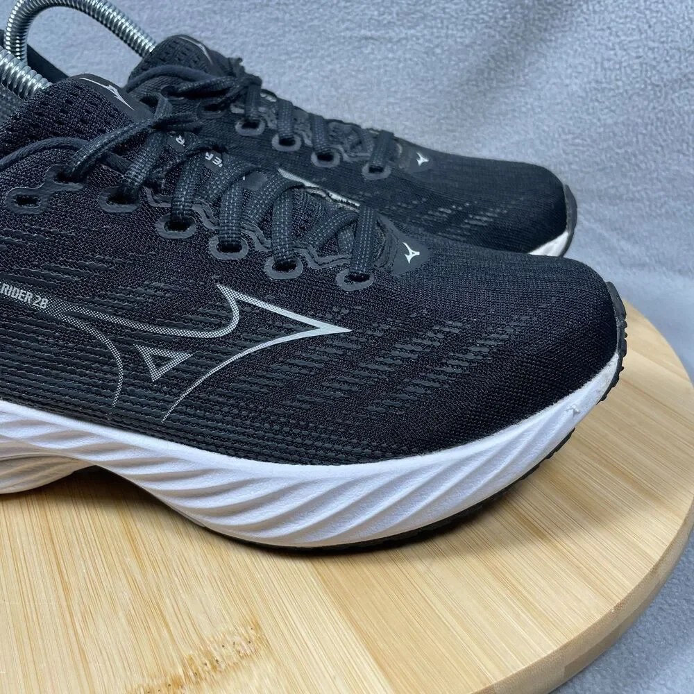 Mizuno Wave Rider 28 Womens Size 9 Black Running Shoes Athletic Sneakers